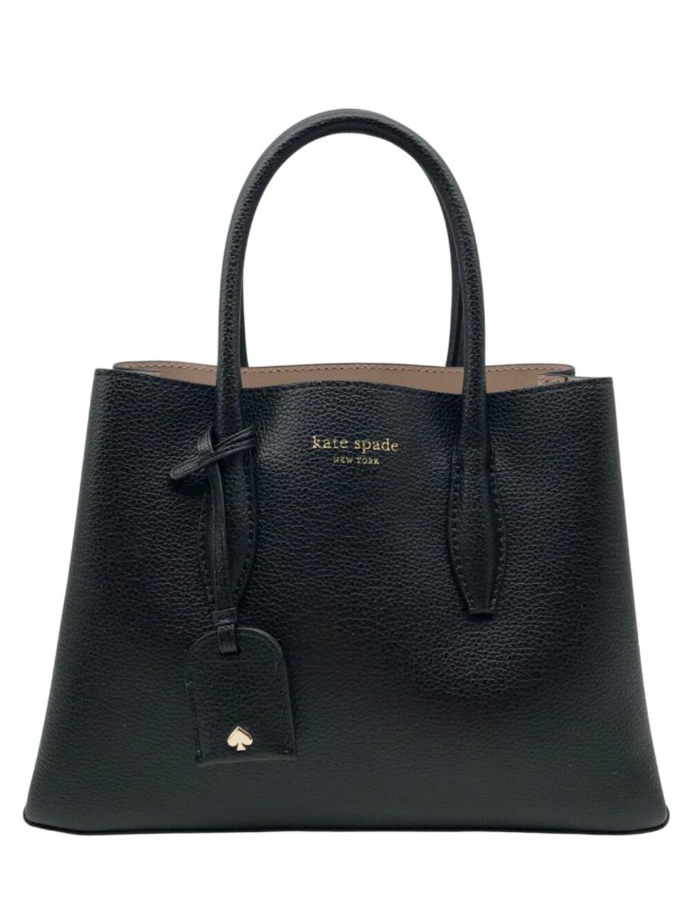 Kate Spade Black Pebbled Leather Small Eva Top Zip Satchel Bag